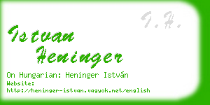 istvan heninger business card