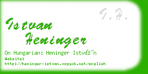 istvan heninger business card